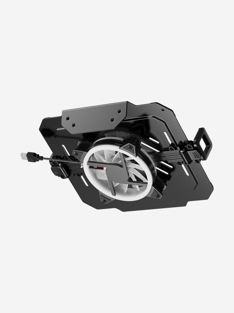UNITEKI DMN09USB Полка-крепление VESA для ноутбука или планшета раздвижная, на кронштейн, диагональ 12-17 дюймов, с охлаждением и подсветкой RGB