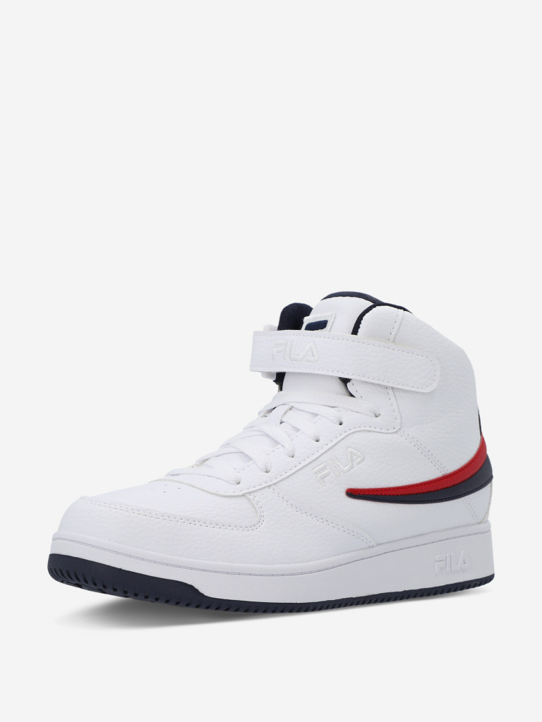 Red and black discount fila high tops