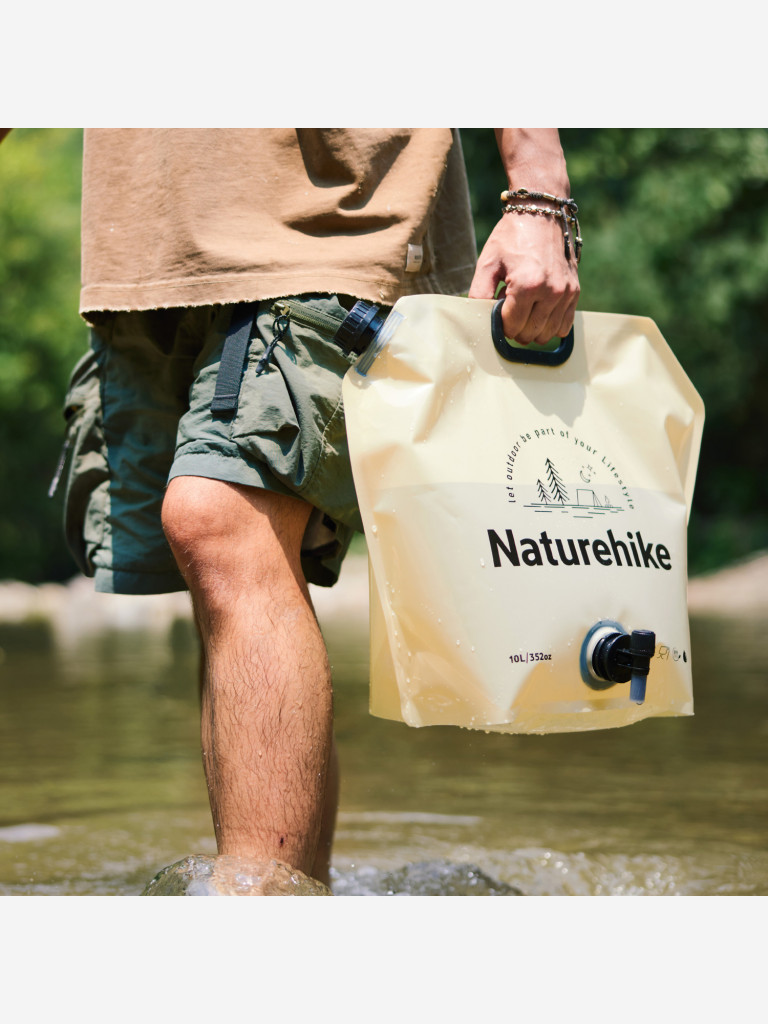 Мягкая канистра Naturehike, с клапаном для воды, 10л, бежевая