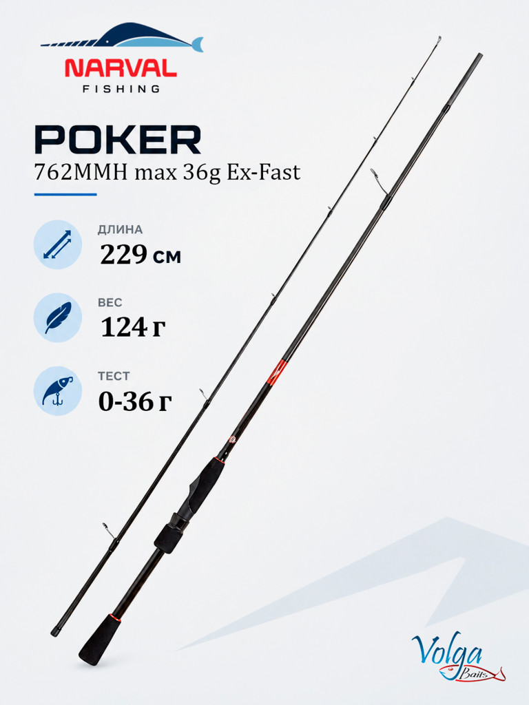 Спиннинг Narval Fishing Poker 762MMH max 36g Ex-Fast