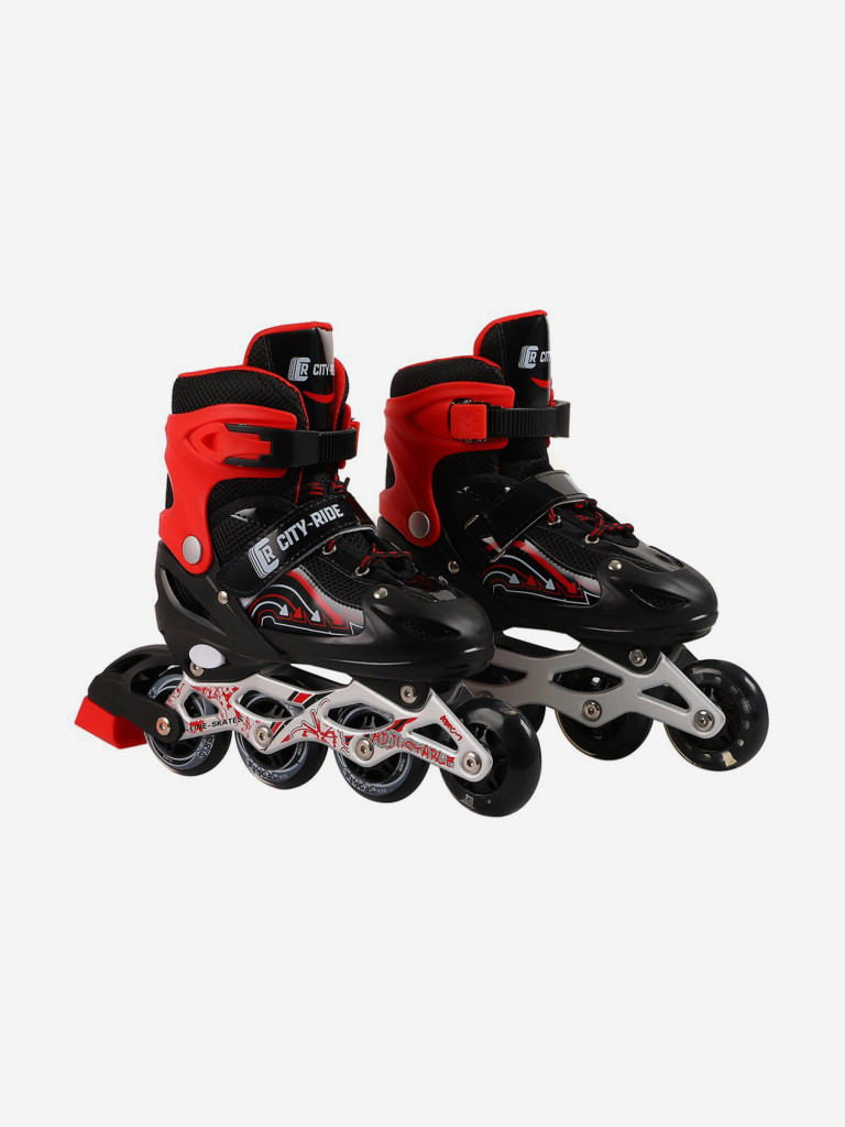 Роликовые коньки CITYRIDE, раздвижные, PU/первое колесо светится, JB8800079