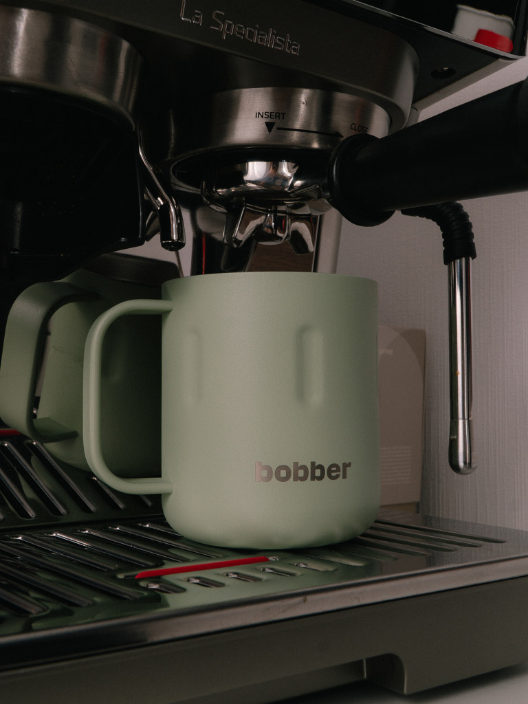 Вакуумная стальная термокружка с крышкой Bobber Mug 300 мл оливковый тепло до 2 часов