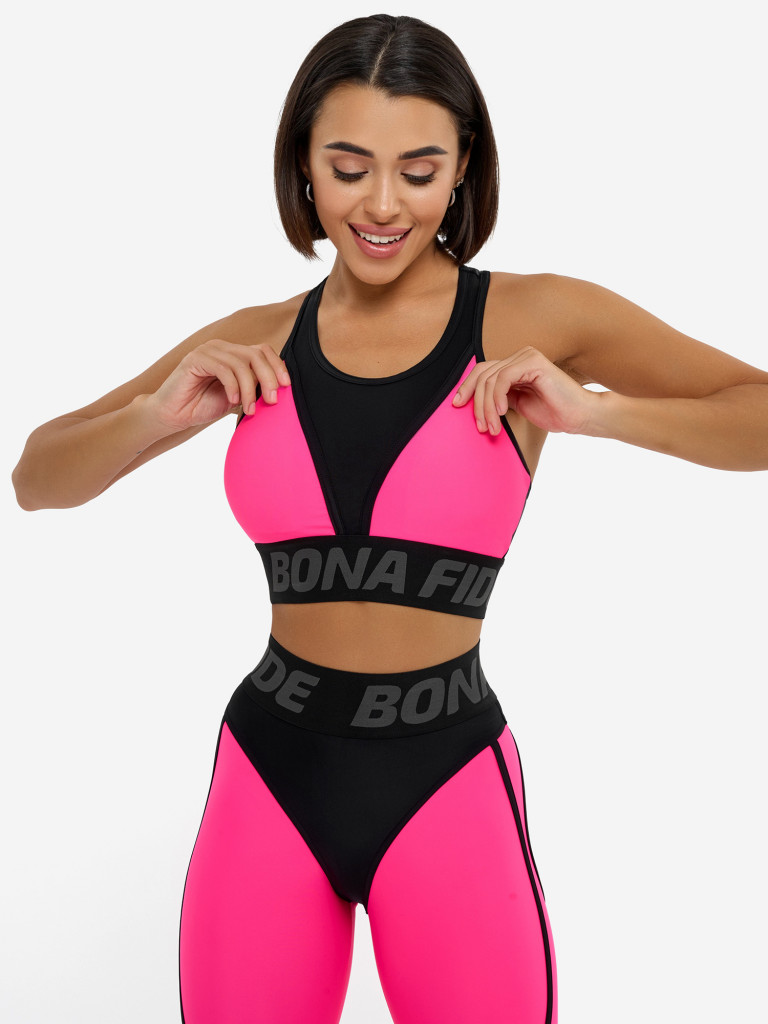 Спортивный топ бра Bona Fide Top For Top "Acid Pink"