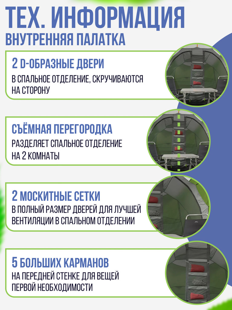 Четырехместная кемпинговая палатка Trek Planet Ankona Lux 4