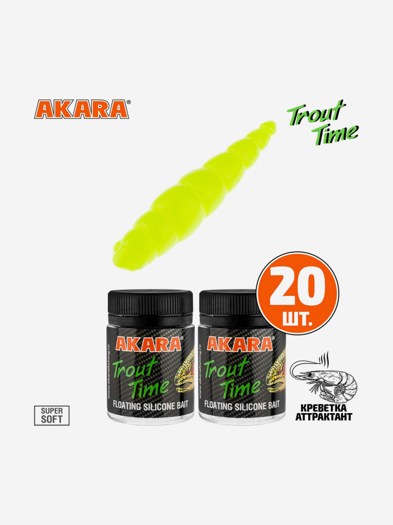 Силиконовая приманка Akara Trout Time DOLLY 1.8 Shrimp 04Y (20 шт.)
