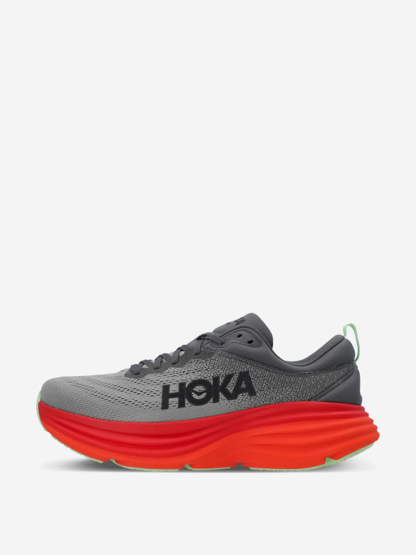 Кроссовки мужские Hoka One One Bondi 8 серый/красный цвет — купить за 19599 руб. со скидкой 30 %, отзывы в интернет-магазине Спортмастер