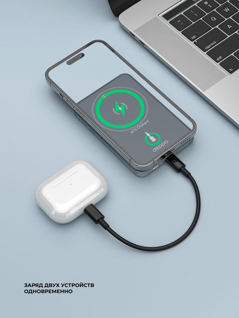 Внешний аккумулятор NRG MageSafe Alum 5000 мА-ч (18Вт-ч), Qi