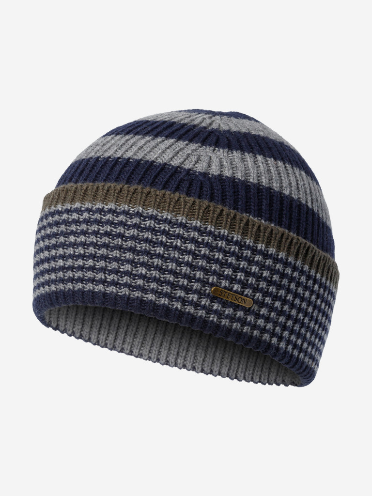 Шапка с отворотом STETSON 8599398 BEANIE STRIPES WOOL