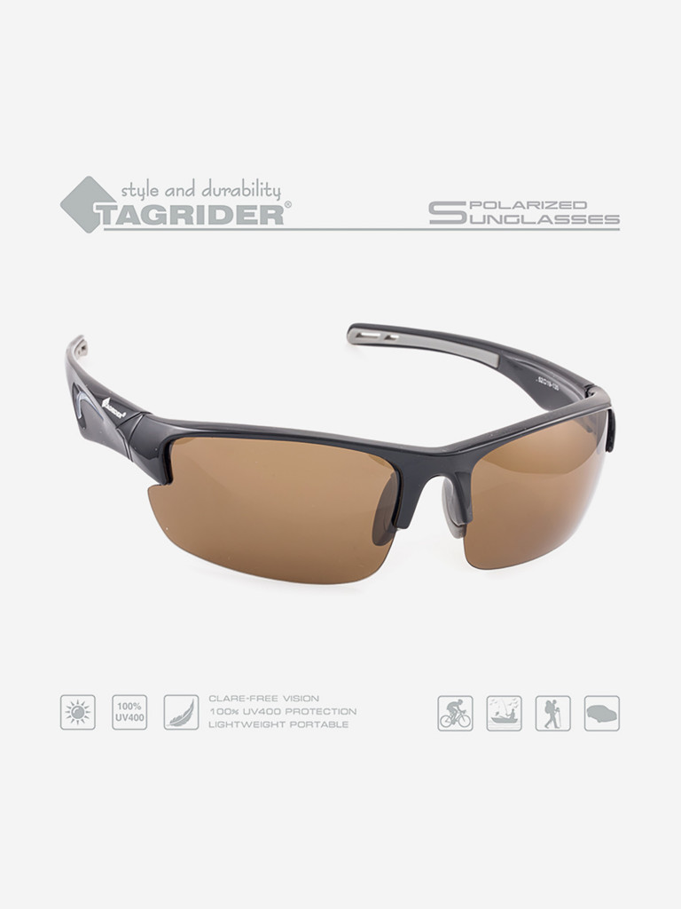 Очки поляризационные для рыбалки Tagrider в чехле N09-1 Brown
