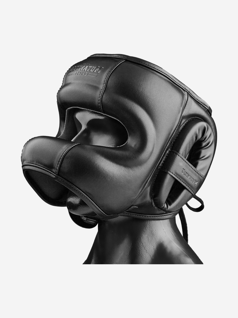 Боксёрский шлем с бампером ULTIMATUM BOXING GEN5FB HTN PITCH BLACK с алькантарой