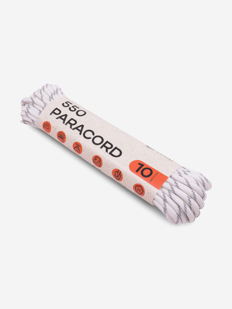 Паракорд 550 T-Gear x CORD nylon 10м световозвращающий (White)