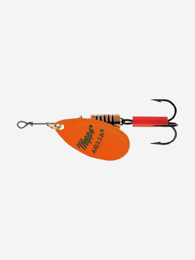 Блесна для рыбалки вертушка Mepps AGLIA FLUO, 4, Orange, комплект из 5 штук