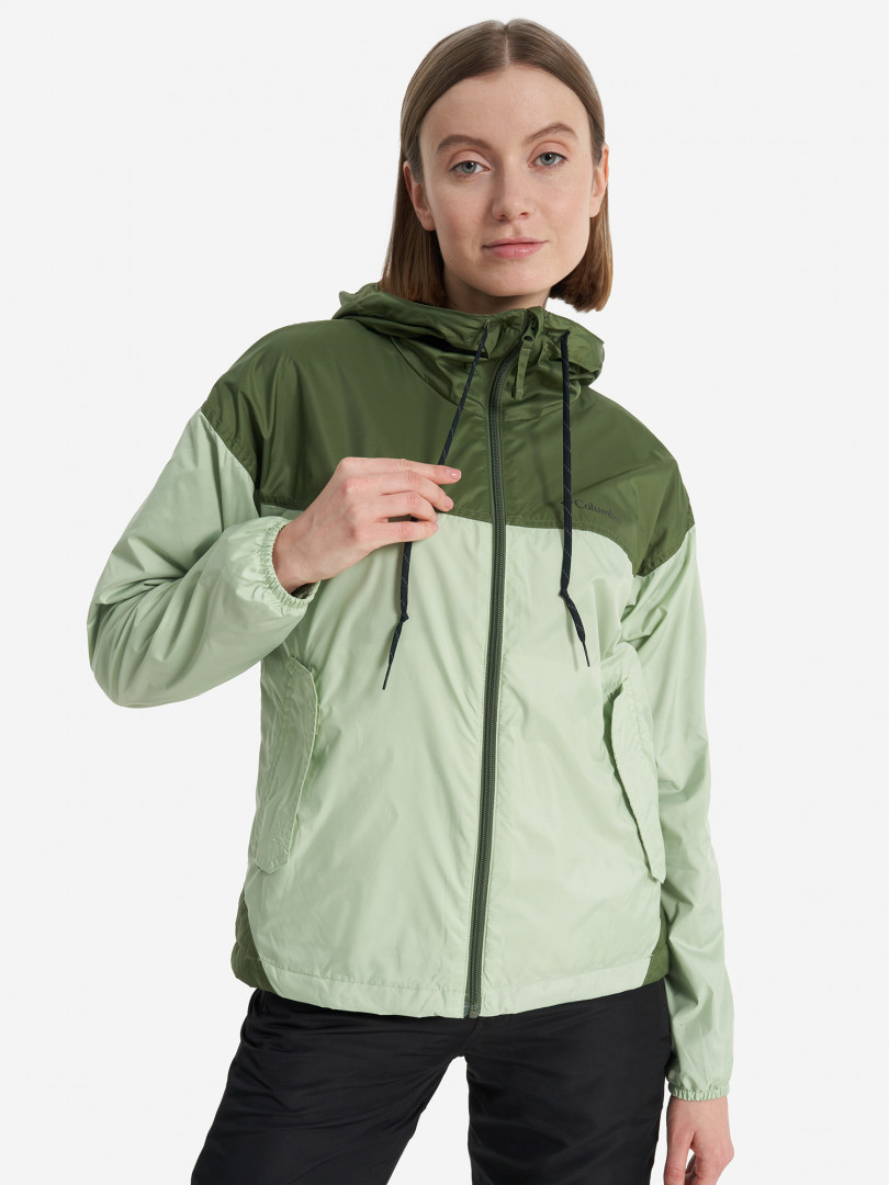 фото Ветровка женская columbia flash challenger lined windbreaker, зеленый