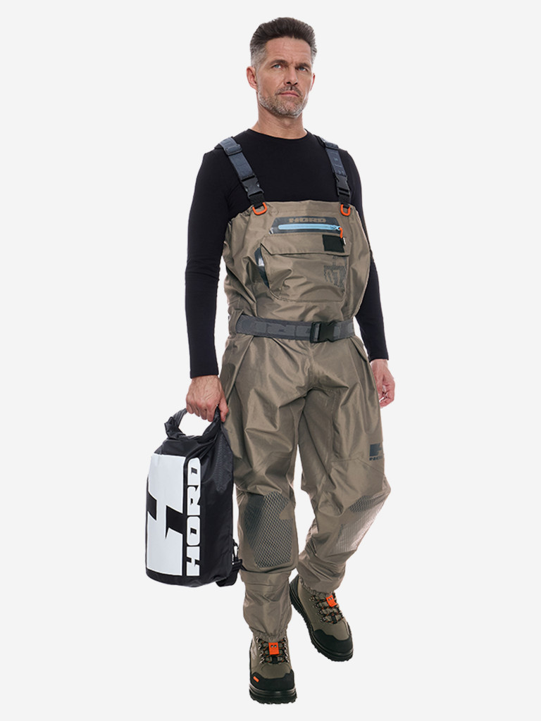 Мембранные вейдерсы Hord, мужские, водонепроницаемые, полиэстер, хаки