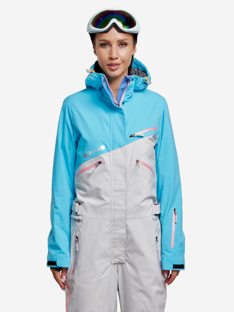 Горнолыжный комбинезон женский зимний голубого цвета 2326