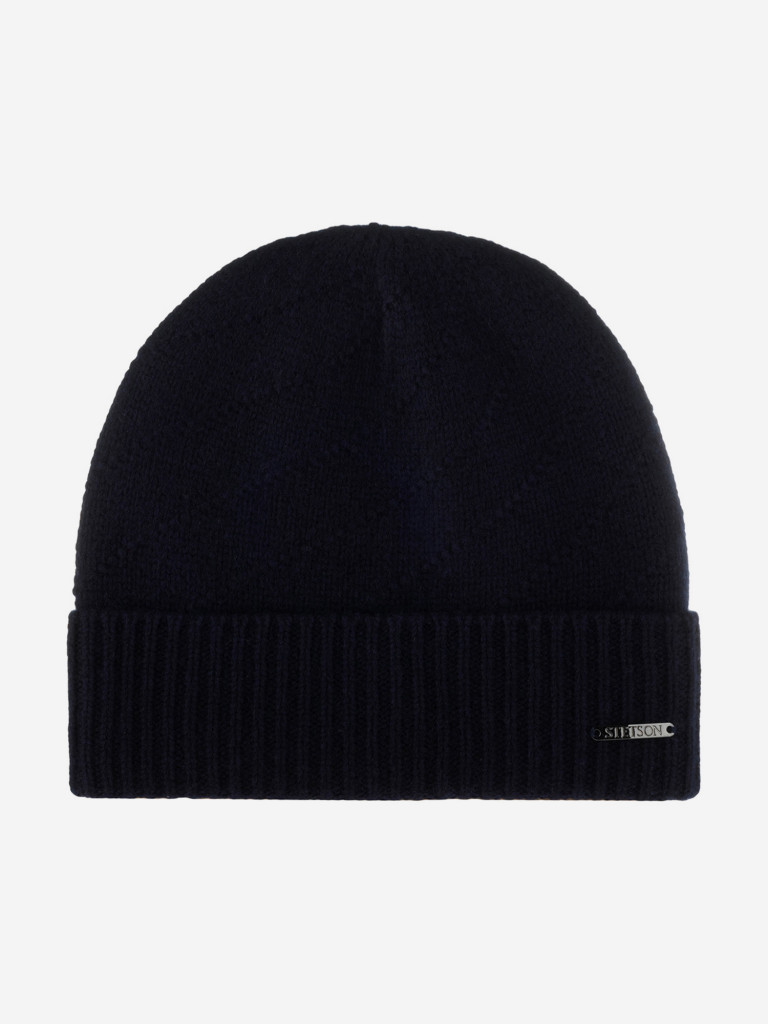 Шапка с отворотом STETSON 8599218 BEANIE CASHMERE (синий)
