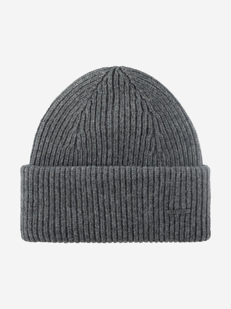 Шапка с отворотом STETSON 8599382 BEANIE WOOL (серый)