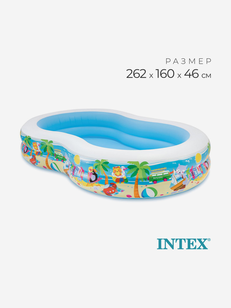 Надувной бассейн Intex 56490NP "Swim Center Seashore Pool" 262x160x46 см