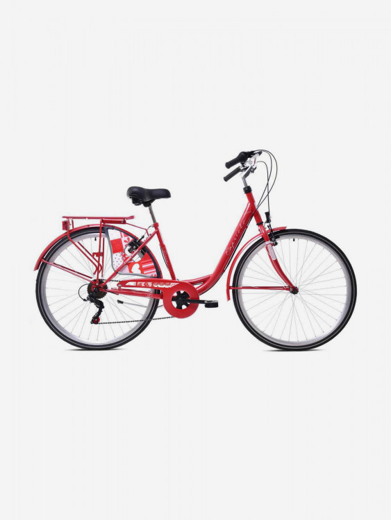 Велосипед CAPRIOLO CITY DIANA STEEL (1 X 6), рама сталь 18'', колёса 28'' (малиновый - гранатовый)