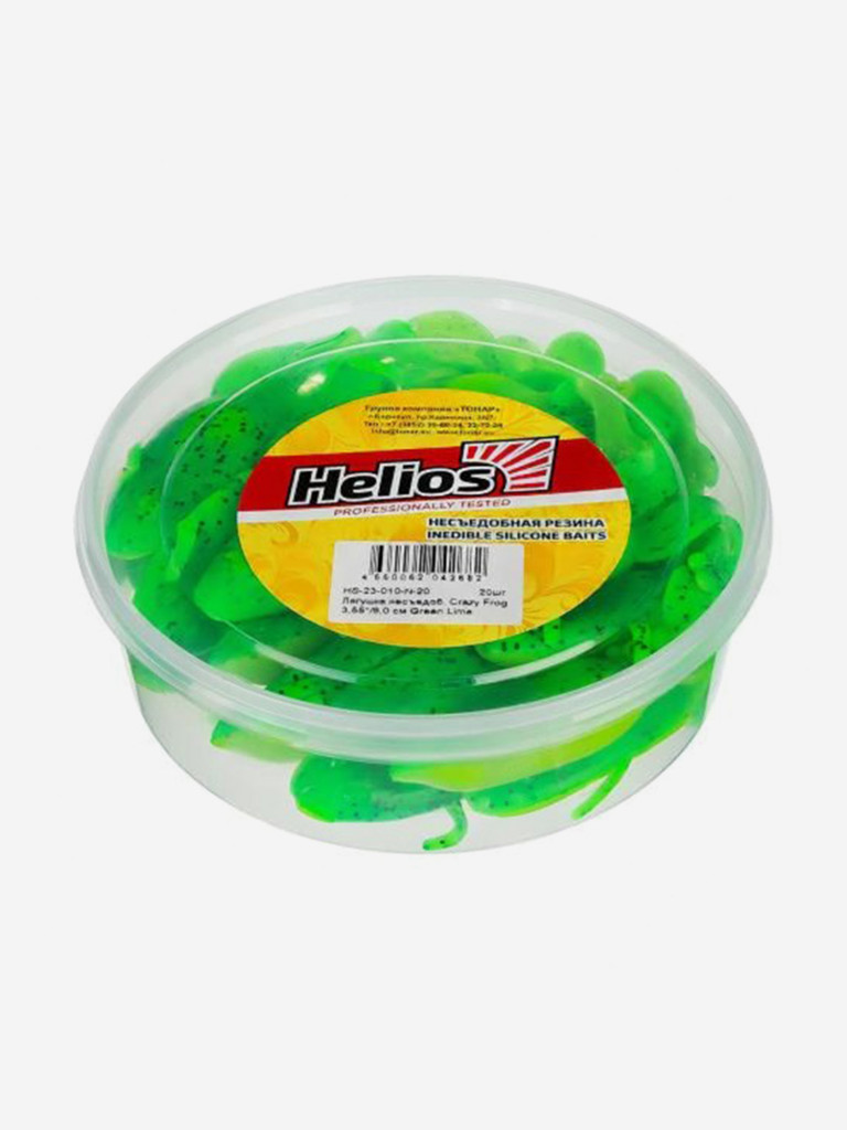 Мягкая приманка лягушка Helios Crazy Frog, 3,55" / 9,0 см, Green Lime, 20 штук (HS-23-010-N-20)