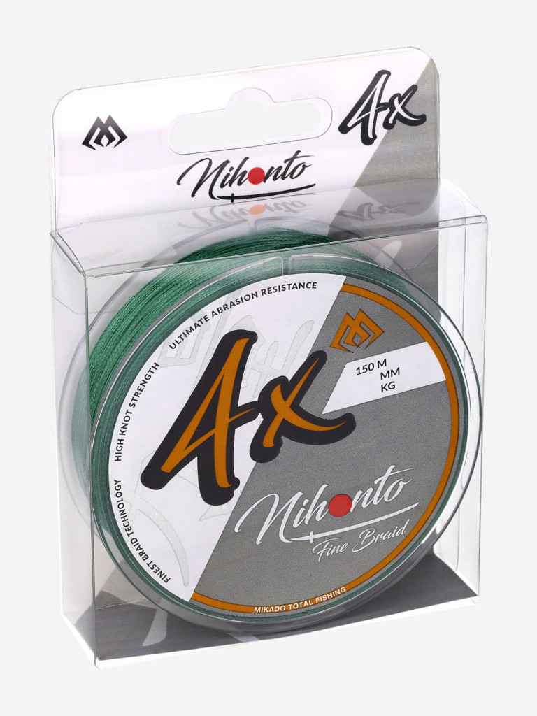 Плетеный шнур Mikado NIHONTO FINE BRAID 0,20 green (150 м) - 16.60 кг.