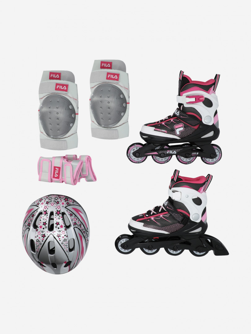 фото Роликовые коньки детские fila j-one combo 3 set, мультицвет