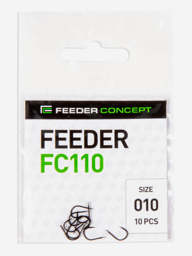 Крючки рыболовные Feeder Concept FC110 рыболовные №10 для фидера и поплавочной ловли, набор 50 штук