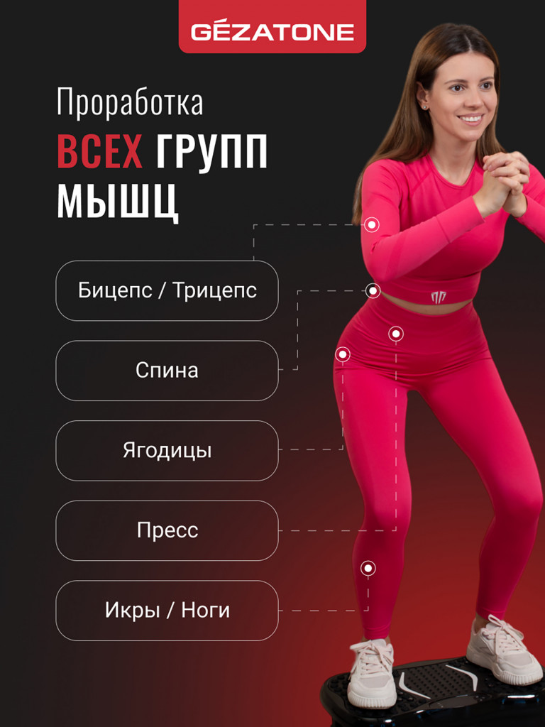 Виброплатформа для похудения, тренажер Gezatone FitnessBoard AMG151