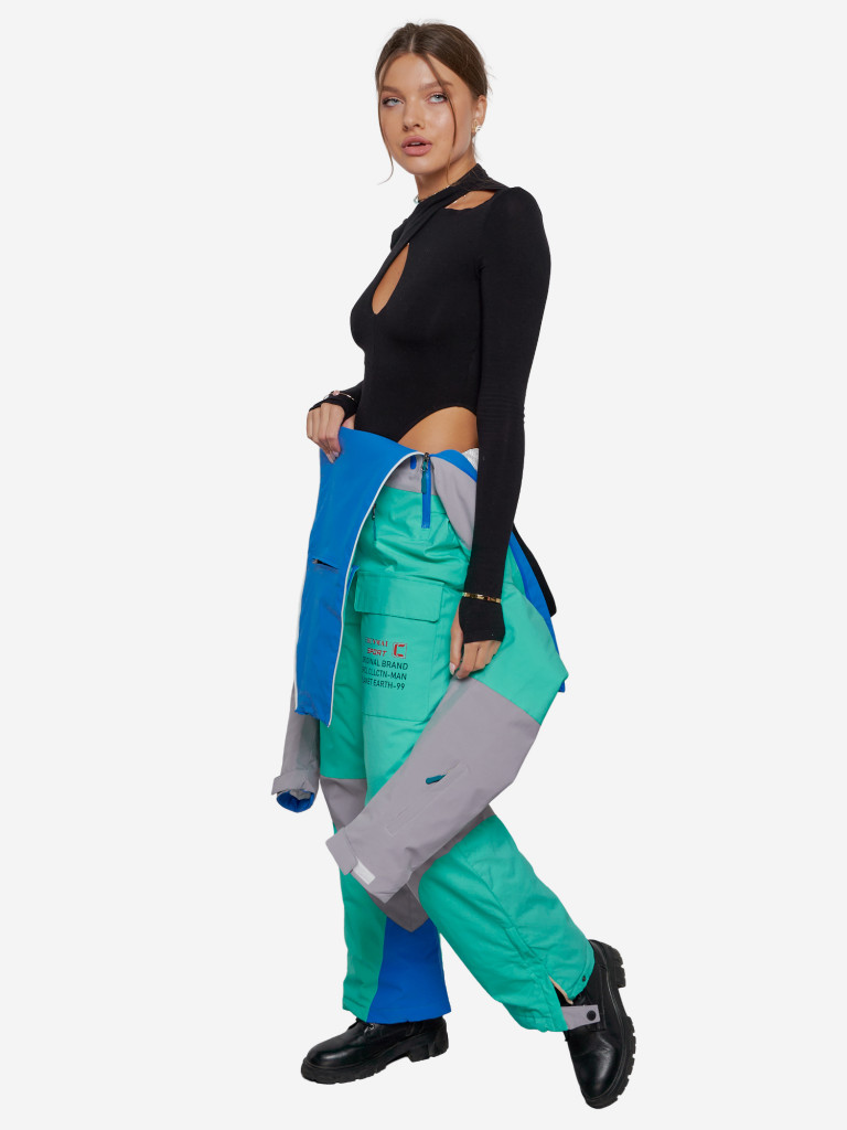 Горнолыжный комбинезон женский зимний бирюзового цвета 2320