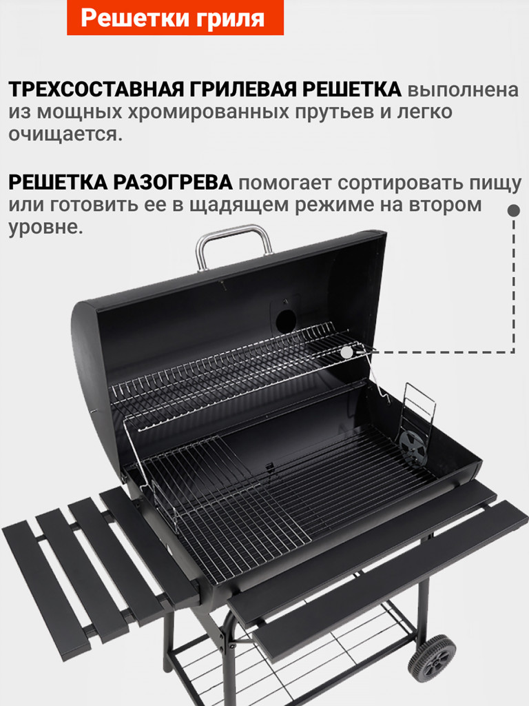 Угольный гриль барбекю Go Garden CHEF-Master 74 XL