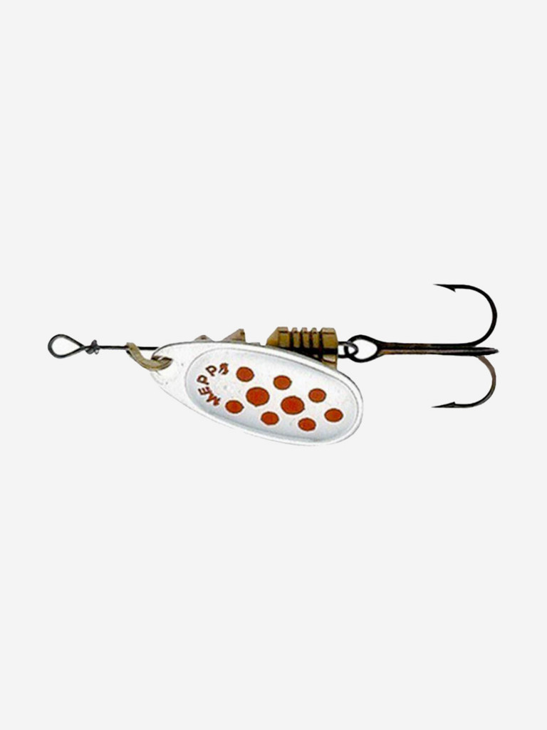 Блесна для рыбалки вертушка Mepps COMET PTS, 2, SILVER/Red dots, 1 штука