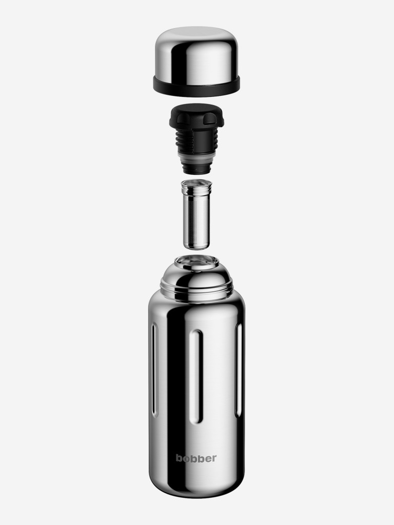Термос вакуумный BOBBER Barrel 1,36 л с широким горлом и ситечком, тепло до 45 часов, зеркальный
