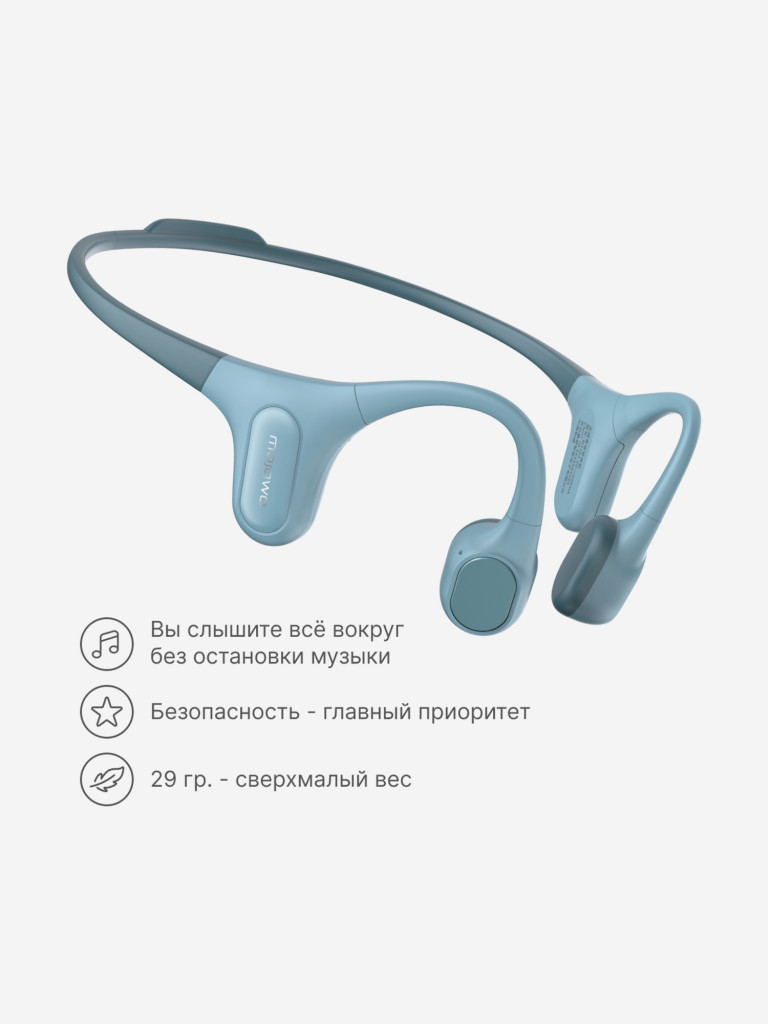 Беспроводные водонепроницаемые наушники с костной проводимостью Mojawa Run Plus Blue