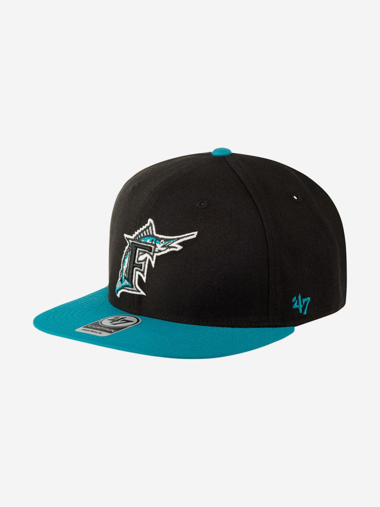 Бейсболка с прямым козырьком 47 BRAND BCPTN-NSHTT28WBP Florida Marlins MLB (черный)