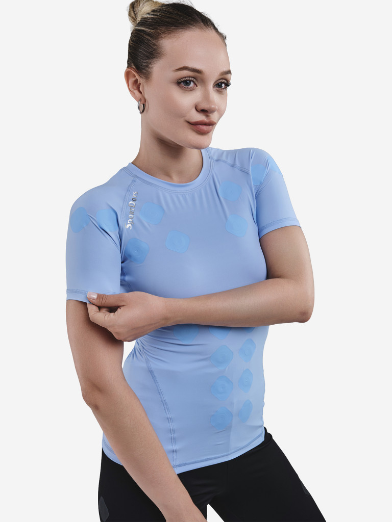 Компрессионная футболка-суппорт спины SportDots, женская,TSH-BU
