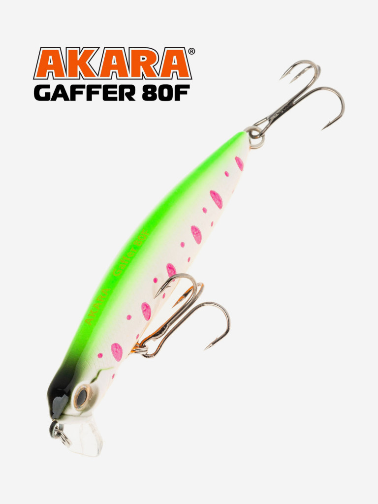 Воблер Akara Gaffer 80F 8 гр. минноу, плавающий, твичинговый, на щуку A218