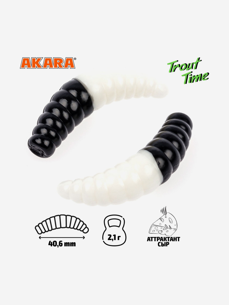 Силиконовая приманка Akara Trout Time MAGGOT 1,6 Cheese 456 (20 шт.)