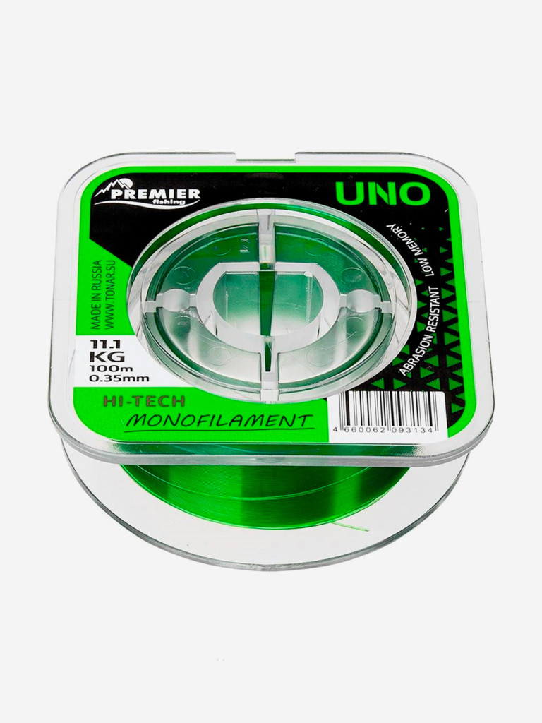 Леска для рыбалки Premier Fishing UNO Nylon 0,35мм, 100м, 11,1кг, зеленый