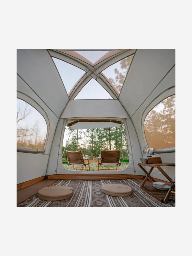 Палатка Naturehike Ango Air, 2-местная, быстросборная, надувной каркас, бежевая