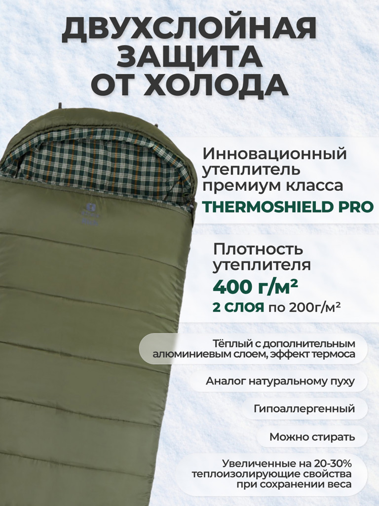 Спальный мешок BTrace Rich Правый, Правый, Зеленый