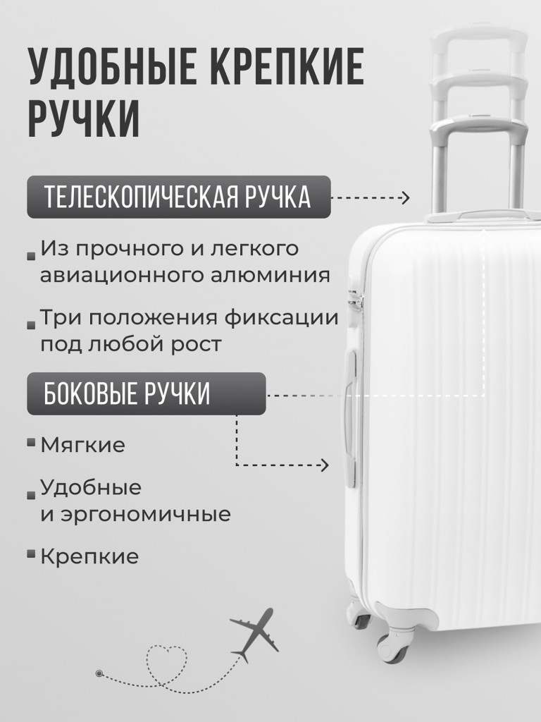 Чемодан Tevin s ручная кладь пластиковый неубиваемый