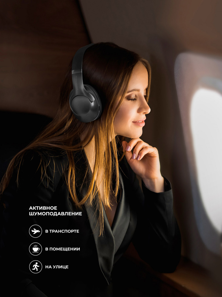 Беспроводные накладные наушники Stereo Ultra, bluetooth 5.4, шумоподавление ANC/ENC, 500мАч