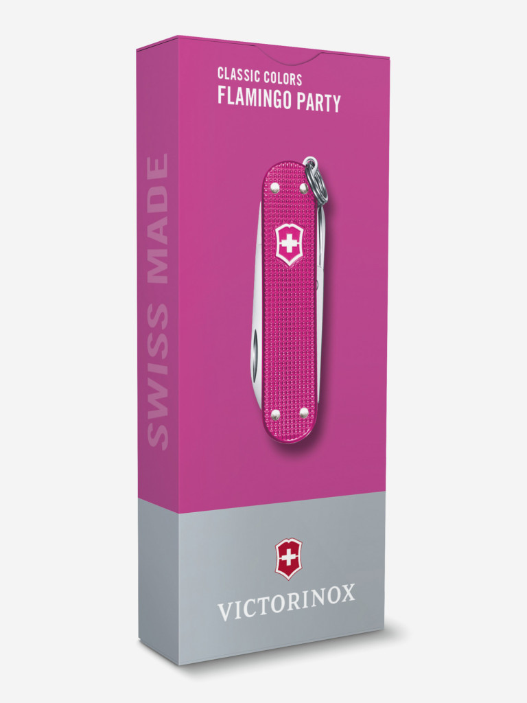 Нож-брелок VICTORINOX Classic SD Alox Colors "Flamingo Party", 58 мм, 5 функций, лиловый