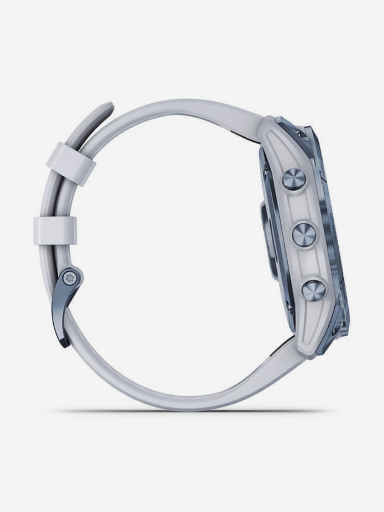 Часы Garmin Fenix 7X Sapphire Solar с подзарядкой от солнца, титановый синий минерал DLC с белым ремешком 010-02541-15