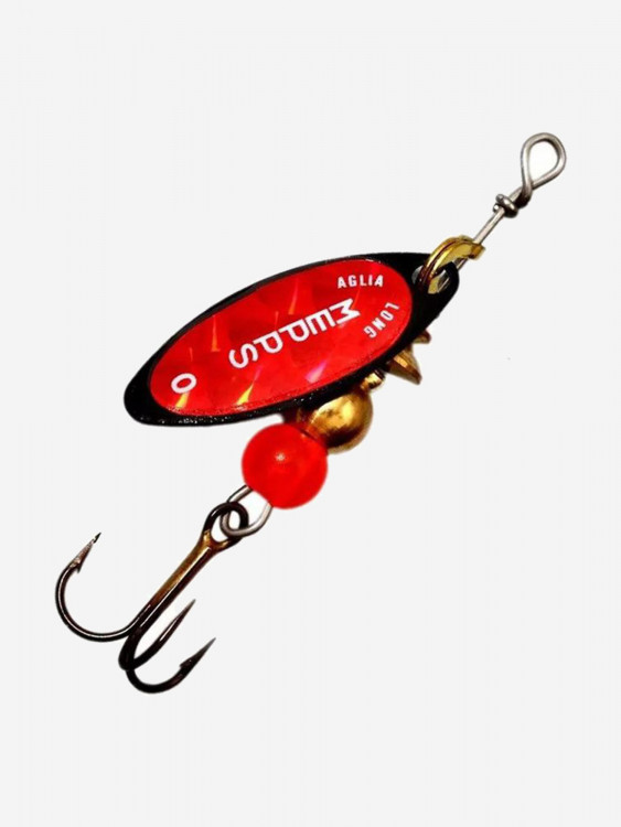 Блесна для рыбалки вертушка Mepps AGLIA LONG REDBO, 0, Black, 1 штука