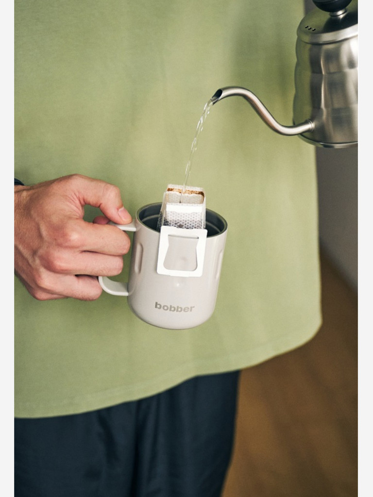 Вакуумная стальная термокружка с крышкой Bobber Mug 300 мл серый тепло до 2 часов