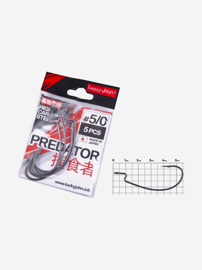 Крючки для рыбалки офсетные Lucky John LJHP350 № 005/0, набор 25 штук