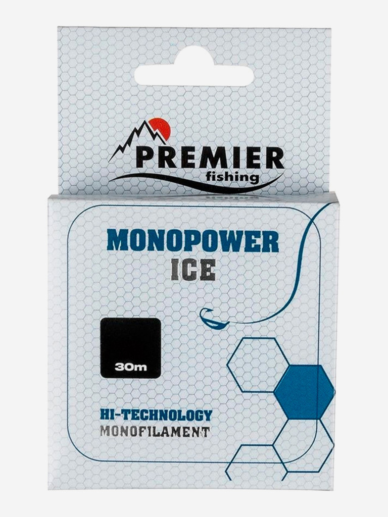 Леска для рыбалки Premier Fishing MONOPOWER ICE Nylon 0,08мм, 30м, 1кг, прозрачный