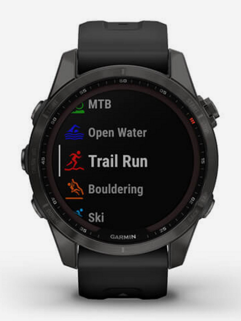 Часы Garmin Fenix 7S Sapphire Solar, титановый угольно-серый, сапфировое стекло Power Sapphire с технологией солнечной зарядки 010-02539-25