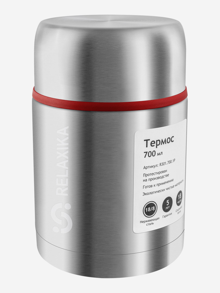 Термос для еды Relaxika 301, 700 мл, в термочехле, стальной